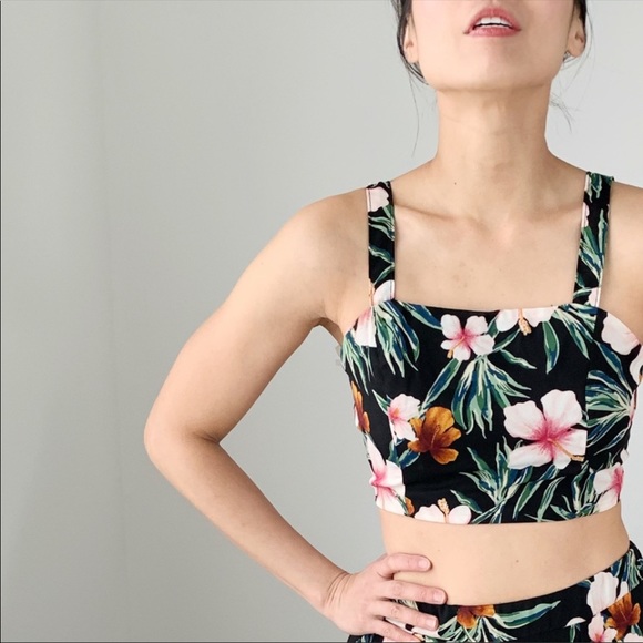 Tropical crop tank with matching pants.SUMMER SALE - Picture 3 of 7